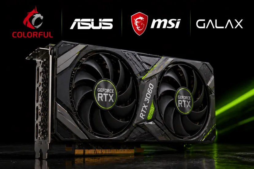 Colorful, ASUS, MSI y Galax preparan el regreso de la GeForce RTX 3060 de 12 GB para julio de 2026