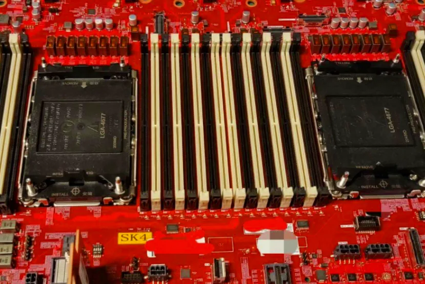 Aparecen imágenes de las primeras placas para Intel Sapphire Rapids con 32 slots de RAM y doble socket LGA-4677X