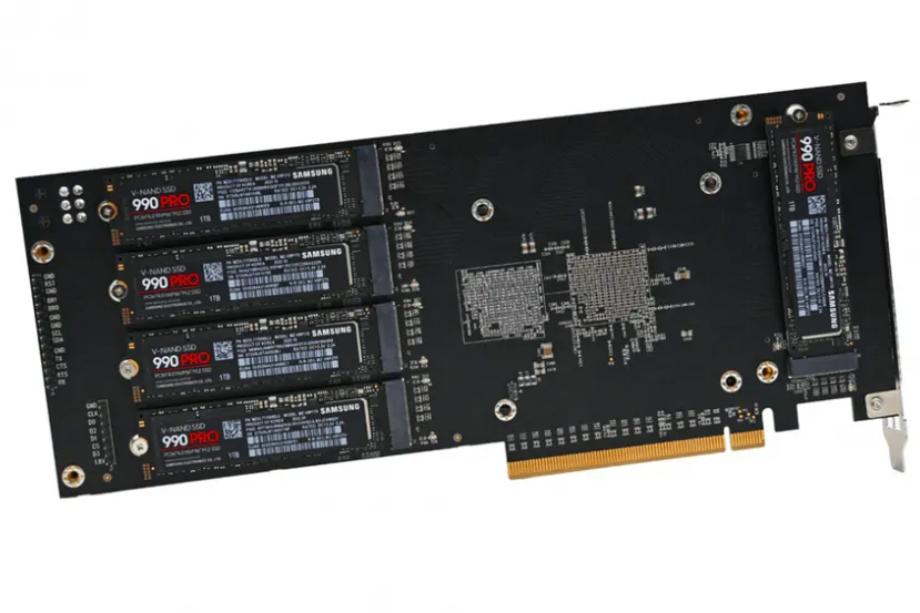 Apex Storage presenta una tarjeta para instalar 21 unidades SSD M.2. con hasta 336TB de capacidad