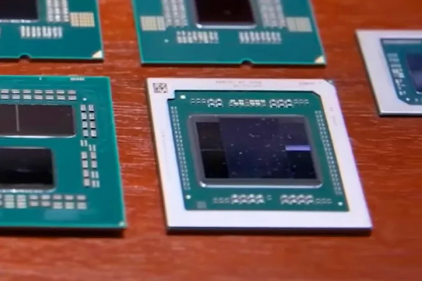 Vista en un vídeo de AMD la GPU Navi 32 con un diseño de un GCD + 4 MCD