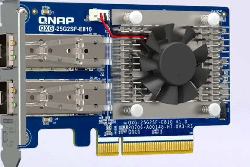 Doble puerto de 25 GbE en la tarjeta PCIe QNAP QXG-25G2SF-E810 