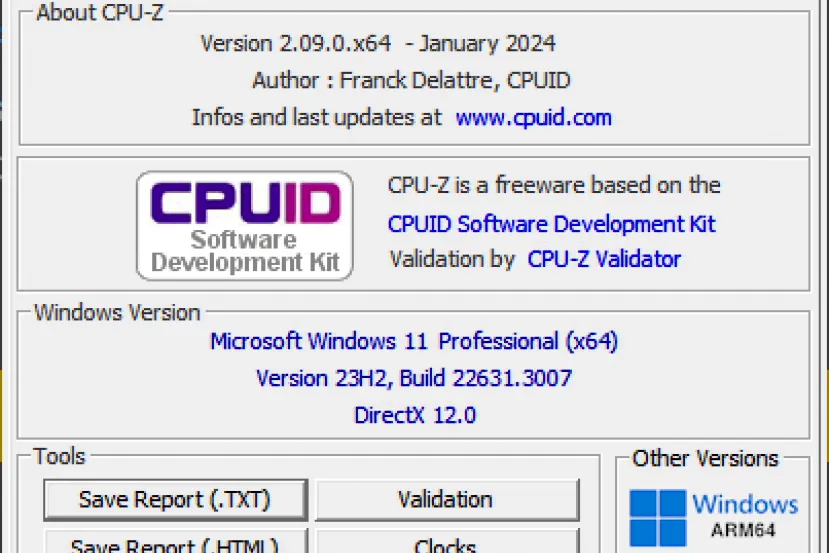 CPU-Z se actualiza a la versión 2.09 con soporte ampliado para los Intel Meteor Lake y preliminar para los Arrow Lake