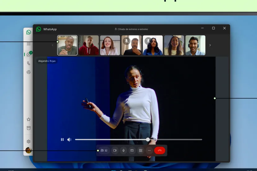 WhatsApp añade audio compartido al compartir pantalla, videollamadas de 32 usuarios y Orador Destacado a su App