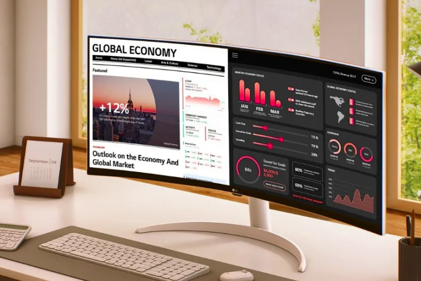 Con panel VA de 34" y WebOS, el LG 34SR65QC es el primer monitor curvado UltraPanorámico de la compañía