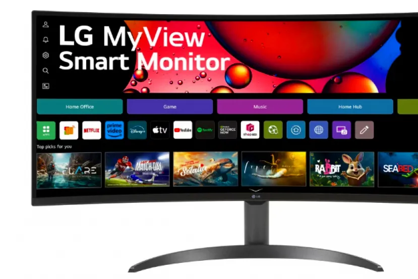 LG MyView 34SR60QC  3.440 x 1.440 píxeles de resolución en un panel curvado de 34 pulgadas con webOS