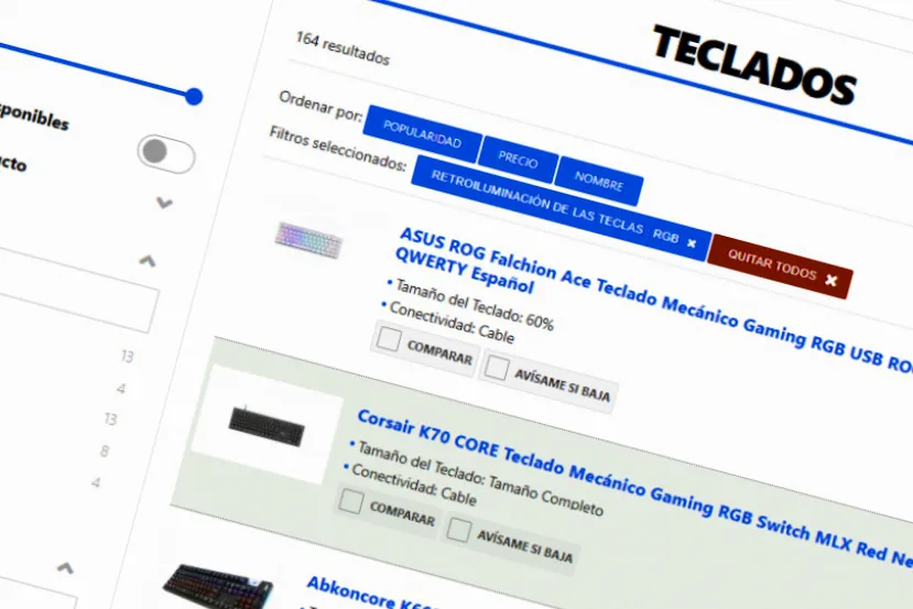 Ya disponible la nueva categoría de Teclados en el Comparador de Precios de Geeknetic