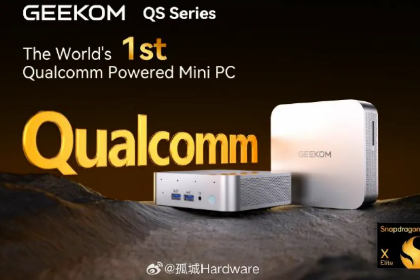 Aparece una foto de un mini PC de Geekom con un Snapdragon X Elite