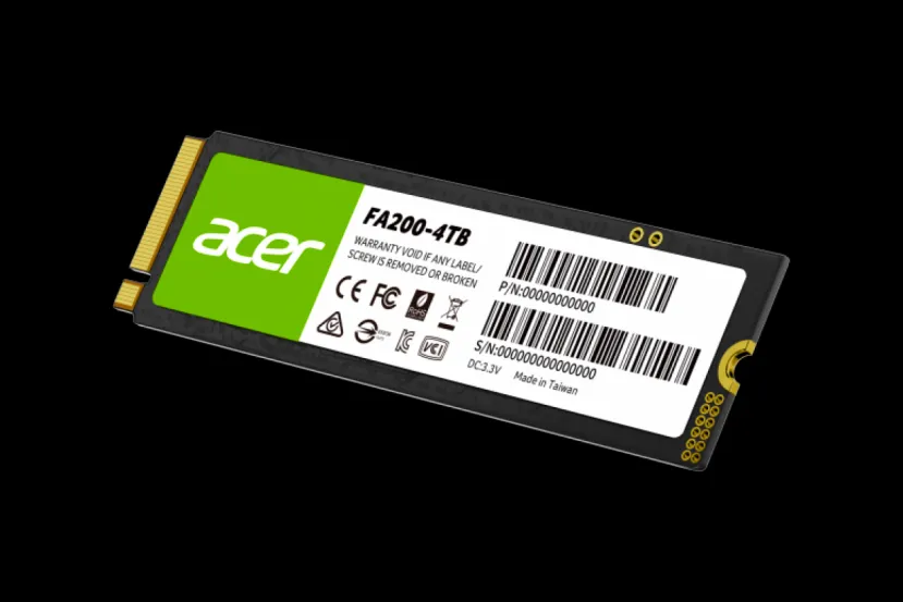 Ya disponible el SSD Acer FA200 con hasta 4 TB y que alcanza los 7.200 MB/s en una interfaz PCIe 4.0