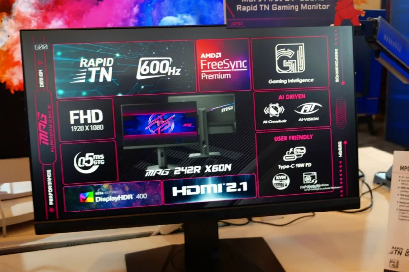 600 Hz de panel Rapid TN de 24", así es el  nuevo monitor MSI MPG 242R X60N