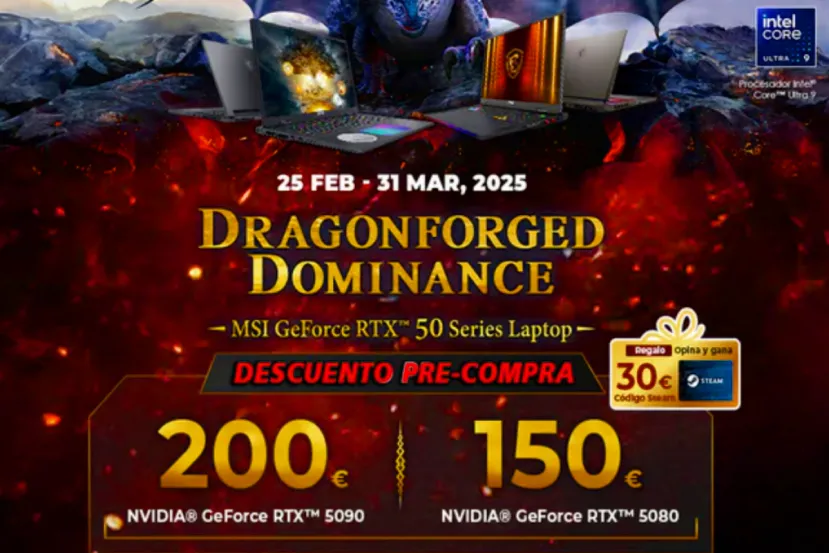Descuentos de hasta 200 euros por la reserva de un portátil MSI con las nuevas  RTX 50