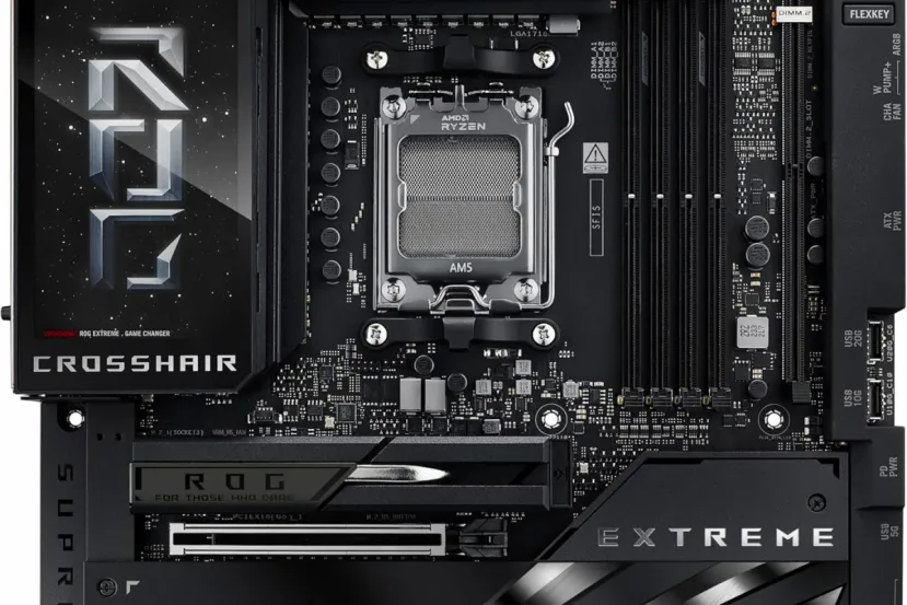 La placa ASUS ROG Crosshair X870E Extreme se deja ver en imágenes, con una gran pantalla y WiFi 7