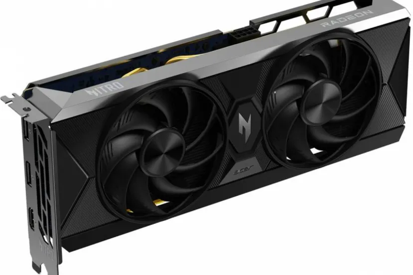 Se deja ver la ACER Radeon RX 9060 XT Nitro, 3 salidas de vídeo y un solo conector de 8 pines para alimentación