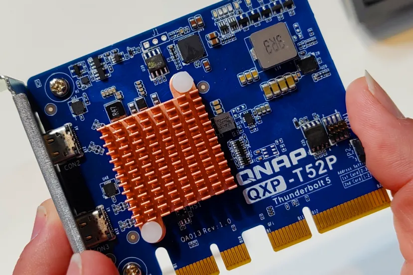 La tarjeta PCIe Gen 4 QNAP QXP-T52P ofrece dos puertos Thunderbolt 5 para NAS y Workstations