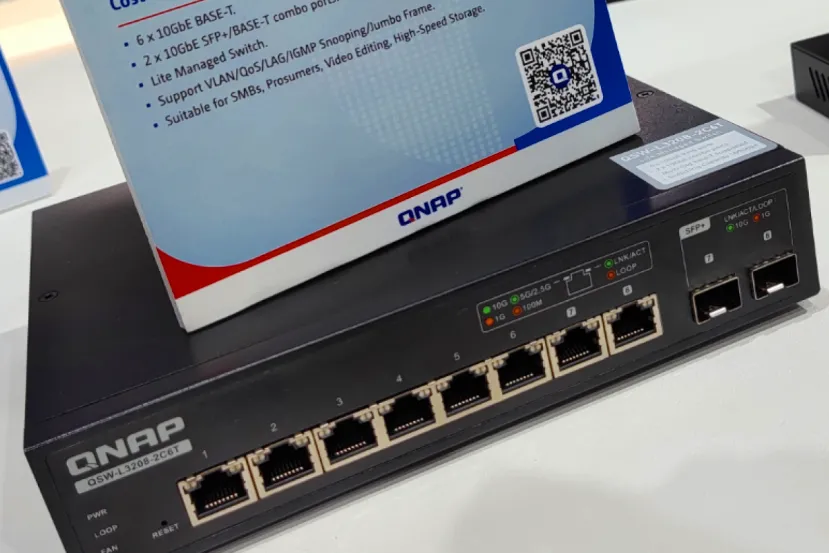 QNAP QSW-L3208-2c6T: Switch gestionable compacto con 8 puertos de 10 Gbps