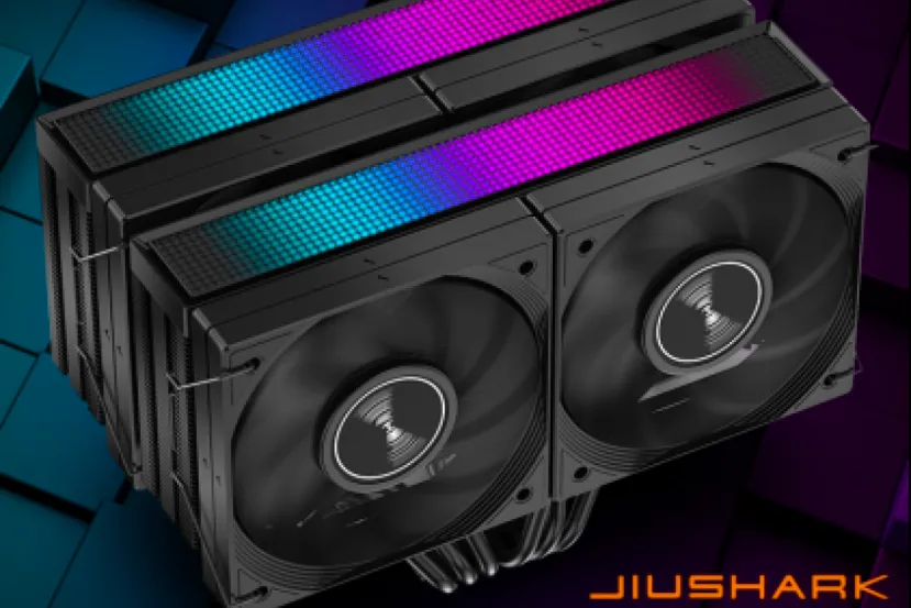 JIUSHARK presenta el JF15K DIAMOND, un disipador para hasta 280W con formato de doble torre y 4 ventiladores
