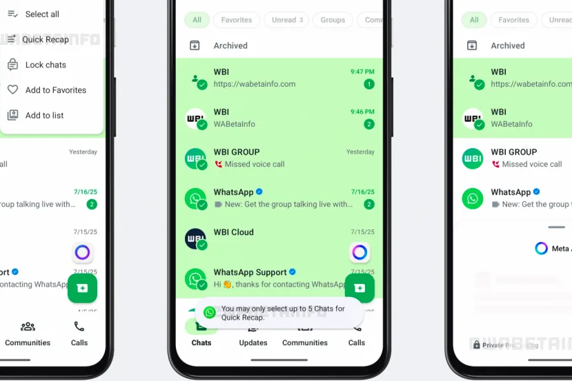 WhatsApp está probando Quick Recap: Esta utilidad podrá resumir hasta 5 chats de forma privada gracias a la IA de Meta