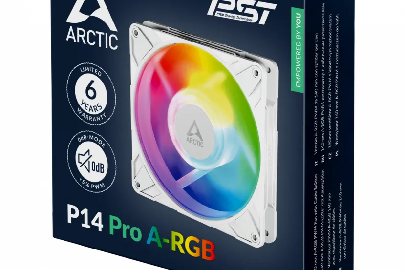 Los ventiladores Arctic P14 Pro se actualizan con opciones en color blanco, RGB y conexión en cadena