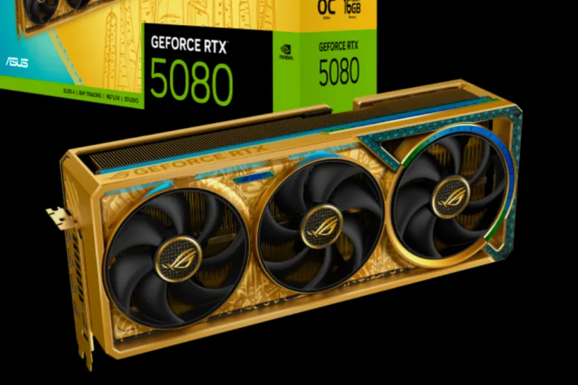 ASUS ya tiene disponible la ROG Astral RTX 5080 Dhahab Core OC: solo para Oriente Medio y un precio de 1.899 dólares