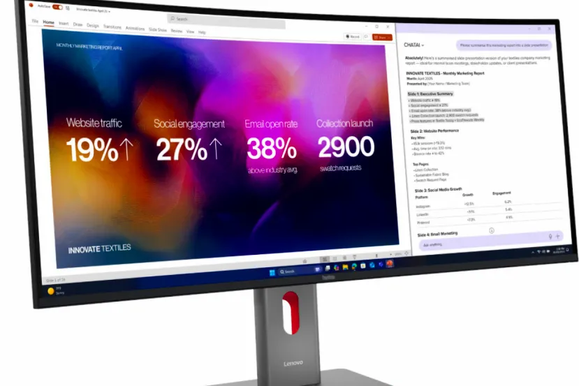 Lenovo prepara un monitor Ultrapanorámico de 5.120 x 2.160 píxeles de resolución