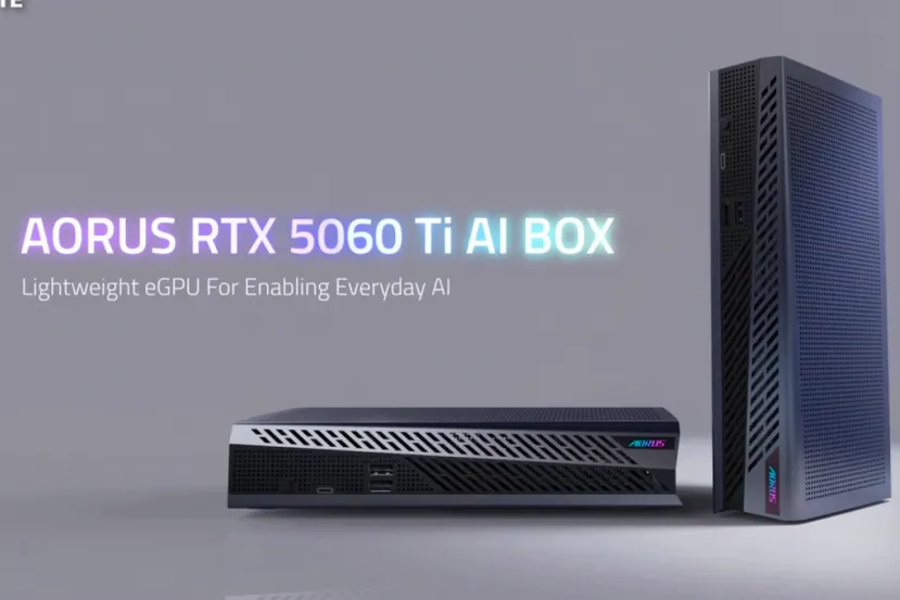 Nueva eGPU GIGABYTE AORUS RTX 5060 Ti AI BOX, 16 GB de VRAM disponibles con conectividad Thunderbolt 5