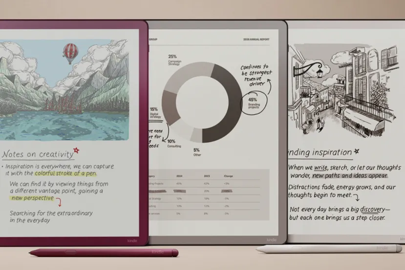 La nueva generación de Kindle Scribe incorpora escritura a color, chip de cuatro núcleos y búsqueda de notas con IA