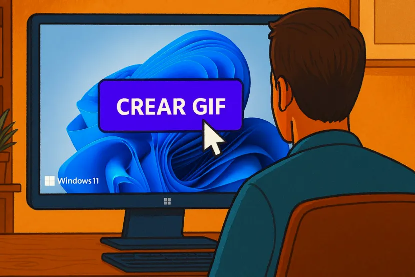 Como crear un GIF a partir de una grabación de pantalla en Windows: app Recortes y Control + G