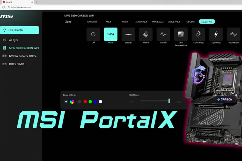 MSI ha lanzado Portal X, una herramienta vía web que permite controlar la iluminación de los dispositivos de la marca