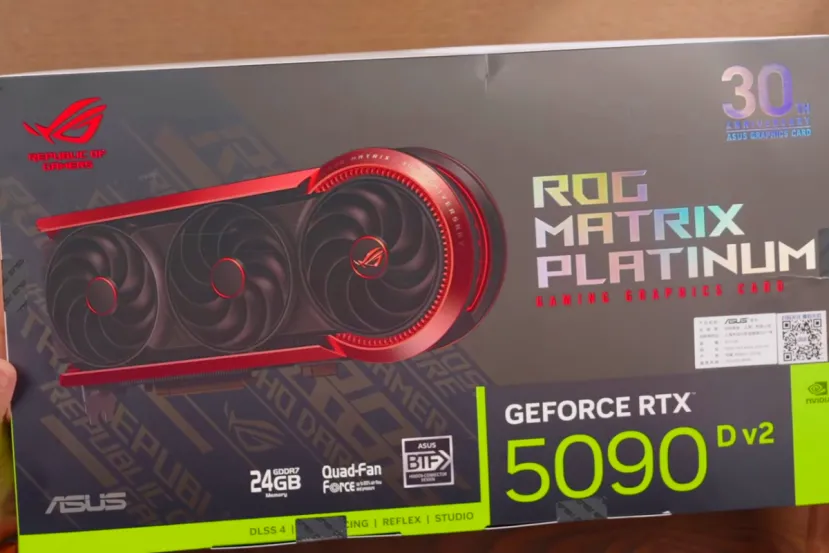 ASUS también tiene disponible la ROG RTX 5090 MATRIX Edición Especial para China con 24 GB de VRAM