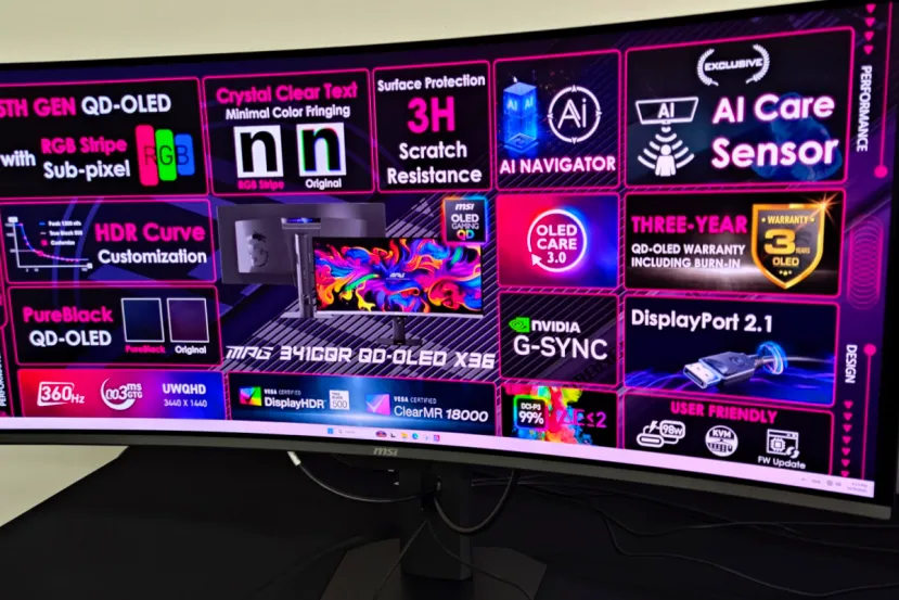 MSI presenta su monitor gaming MPG 341CQR QD-OLED X36 con panel de quinta generación a 360 HZ