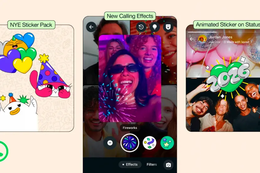WhatsApp se actualiza para mostrar efectos y sticker para la entrada del año nuevo
