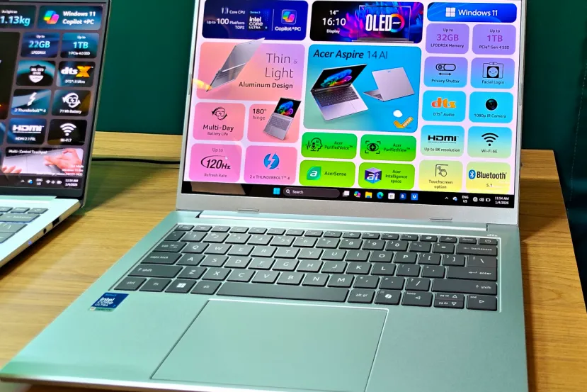 Los nuevos Acer Aspire ofrecen hasta un Intel Core Ultra 9 386H en un chasis fino y ligero