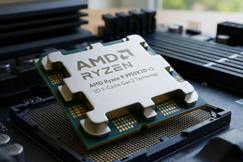 Aparece una carpeta con el nombre 9950X3Dv2 en el escritorio de un ordenador de ASUS