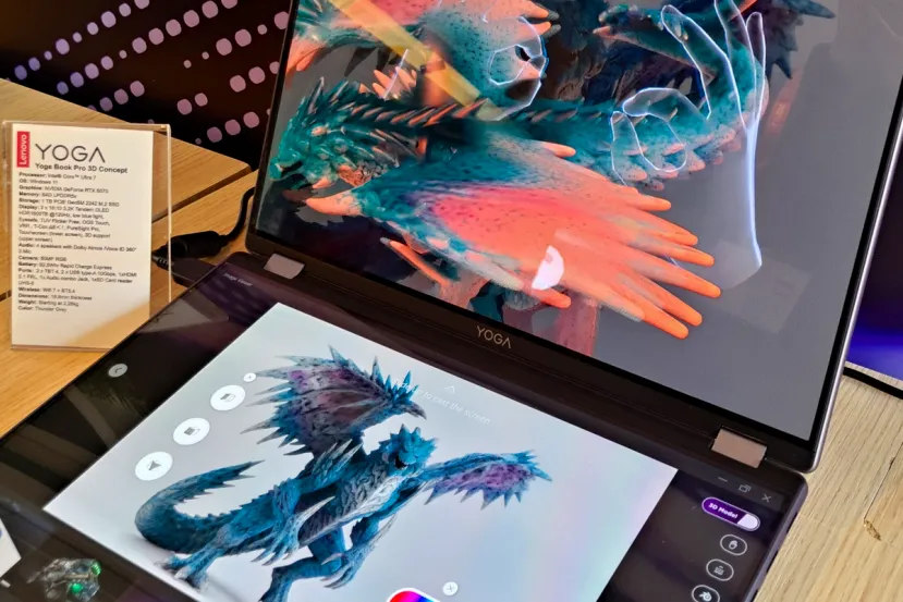 Doble pantalla con 3D sin gafas y control por gestos, así es el nuevo Lenovo Yoga Book Pro 3D