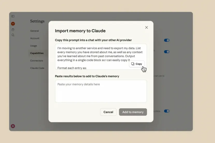 Claude facilita la migración desde ChatGPT con una guía para exportar toda tu memoria e historial