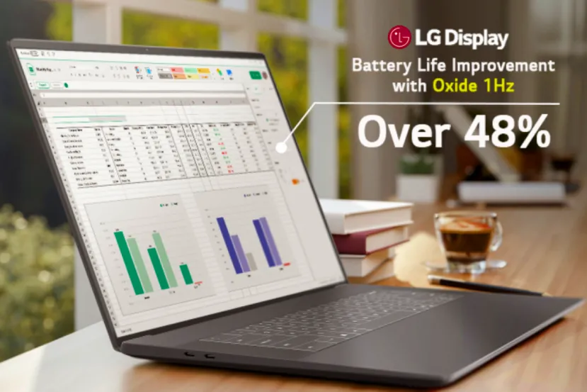 Las nuevas pantallas de portátil de LG son capaces de bajar de 120 Hz a tan solo 1 Hz y aumentar la autonomía en un 48%