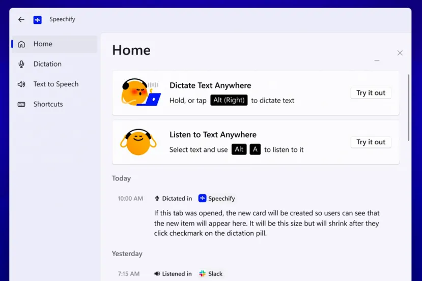 Speechify lanza una app nativa para Windows con modelos locales para dictado y transcripción