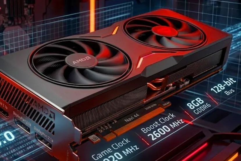 AMD prepara la Radeon RX 9500 con GPU Navi 44 XT completa y 8 GB de GDDR6