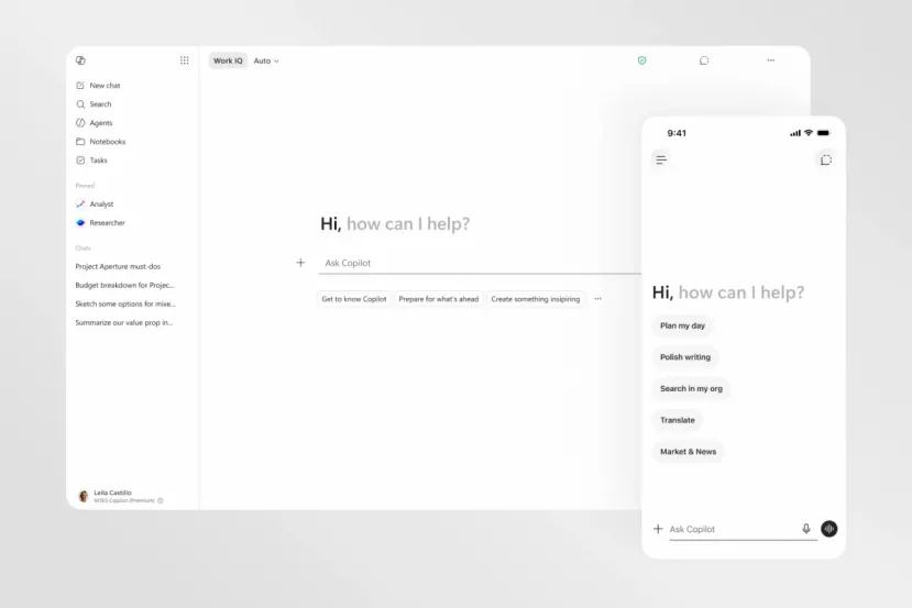 Microsoft rediseña Microsoft 365 Copilot para hacerlo más rápido, más contextual y más integrado en Word, Excel y PowerPoint