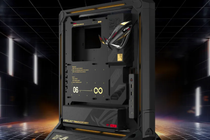 Vertical, inclinada o convertida en benchtable: Así es la estructura modular de la nueva ASUS ROG GR20 Edition 20 