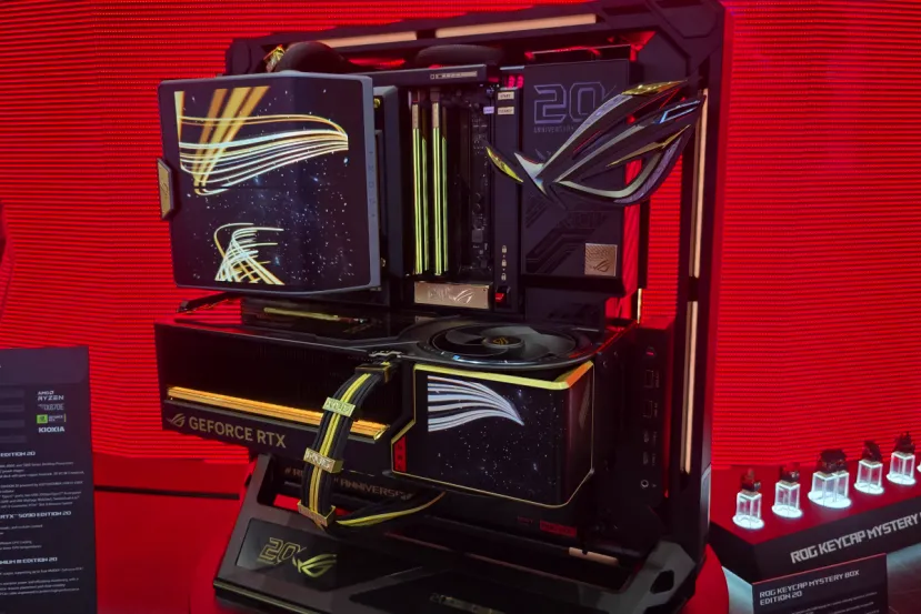 Vertical, inclinada o convertida en benchtable: Así es la estructura modular de la nueva ASUS ROG GR20 Edition 20 