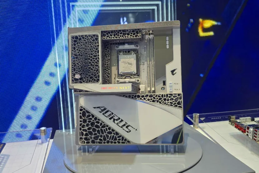 Gigabyte presenta este COMPUTEX 2026 su placa AORUS X870E Infinity Next con 64 fases y disipadores de metal impresos en 3D