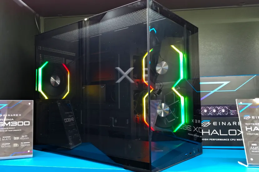 La Einarex Prisma SM300 es la caja mATX panorámica con plataforma de ventiladores angulada que dirige el aire directamente hacia la GPU