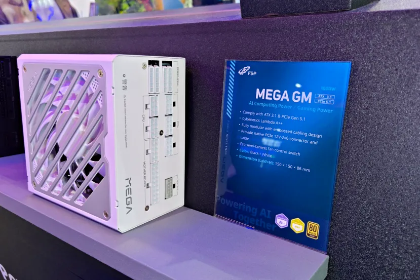 La FSP MEGA GM combina 1000 W, Cybenetics Lambda A++ y ATX 3.1 en un formato más corto de 150 mm