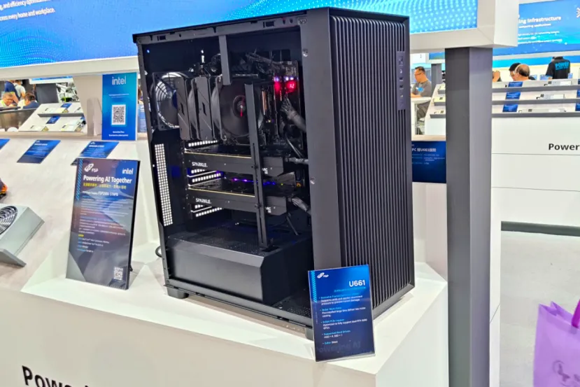 Formato E-ATX, 9 slots PCIe y ventiladores silenciosos de 16 cm para workstations con hasta dos RTX 5090: así es la FSP U661