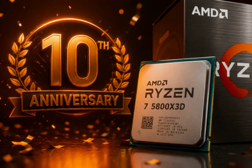AMD relanza el Ryzen 7 5800X3D con un proceso de fabricación distinto por su 10º aniversario