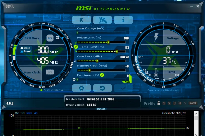 MSI Afterburner mejora el editor de curvas con un mapa visual de voltaje y frecuencia