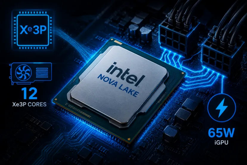 Las GPUs integradas Intel Xe3P de los Nova Lake necesitarán hasta 65 W de alimentación dedicada