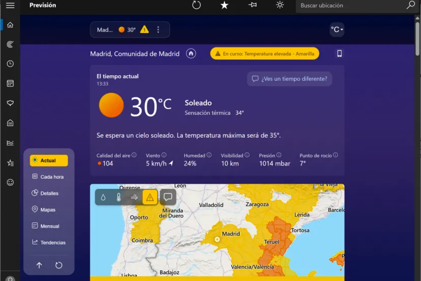 La App de El Tiempo en Windows 11 consume más de 1 GB de RAM y además muestra publicidad