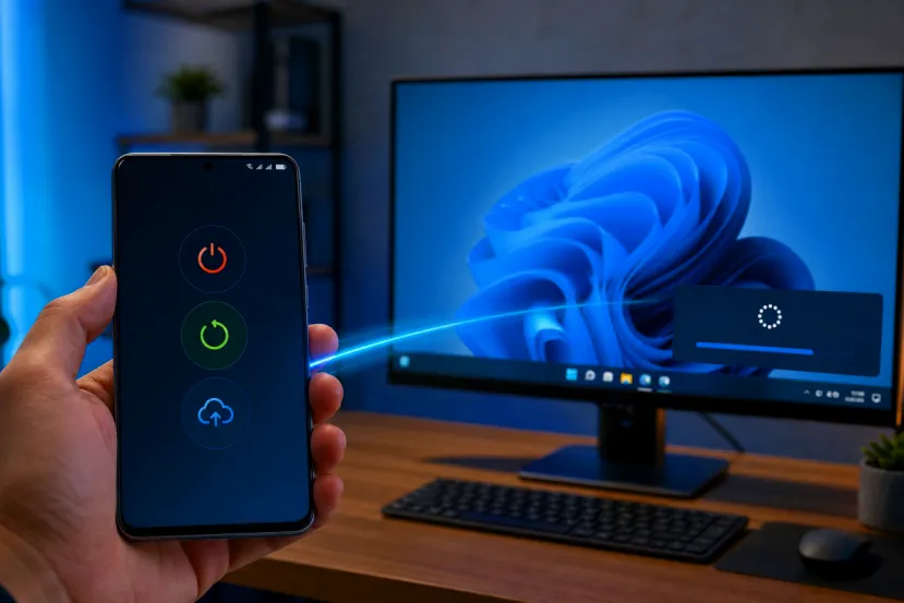 Windows 11 prepara controles para apagar, reiniciar y actualizar el PC desde un móvil Android