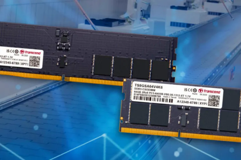 Transcend presenta sus memorias DDR5-6400 CUDIMM y CSODIMM con capacidades de hasta 64 GB para entornos industriales